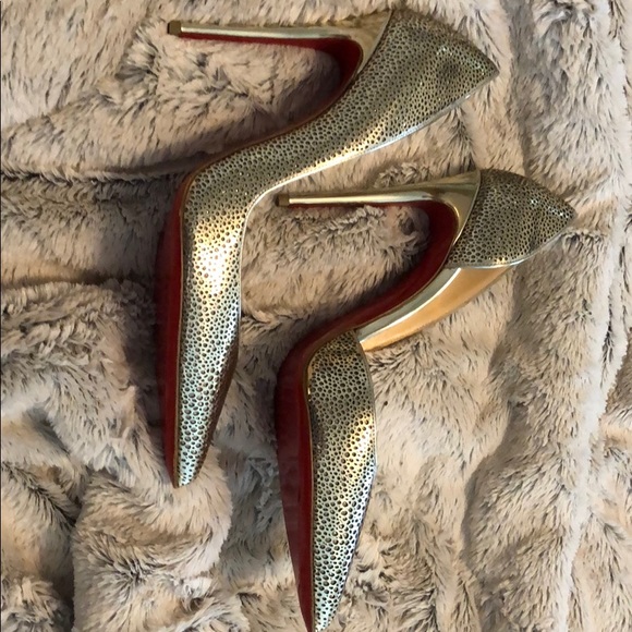 Christian Louboutin silver point toe